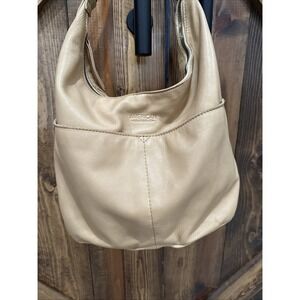 American Leather Cream Shoulder Bag